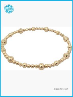 Gold Filled Beaded Stretch Bracelet Elegant Boho Minimal Everyday Jewelry